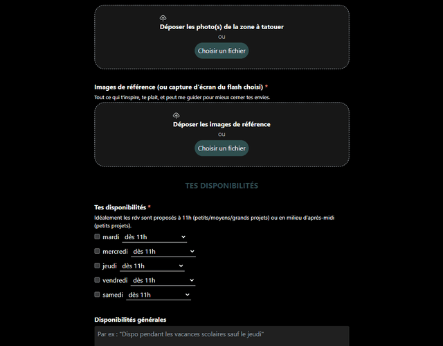 Screenshot of georges website
